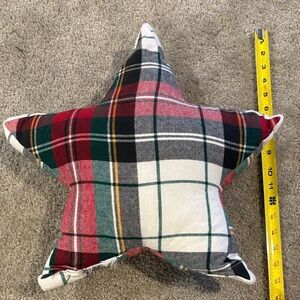 Plaid Star Holiday Pillow